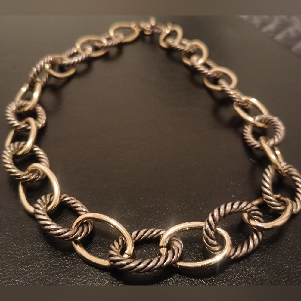 Gold-Tone and Silver-Tone Rope Link Necklace - Women Jewelry
